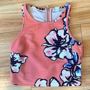 Bar III Cropped Floral Tanktop blouse Womens Small